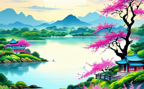 What poems describe the beautiful scenery of Hangzhou?