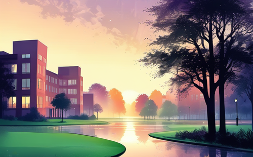 Which adjectives can be used to describe a campus?