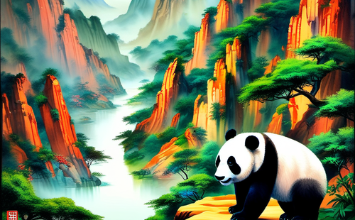 How is the appearance of a giant panda described?