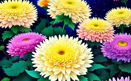 How can one describe the appearance of chrysanthemums?