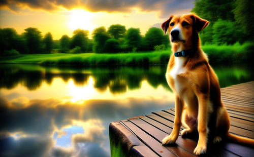 What are the adjectives used to describe a dog?