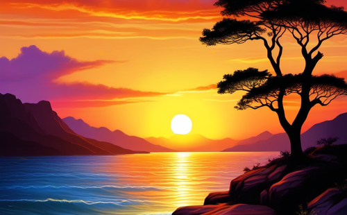 Which poems describe the sunset?