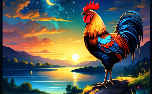 How would you describe the sound of a rooster?