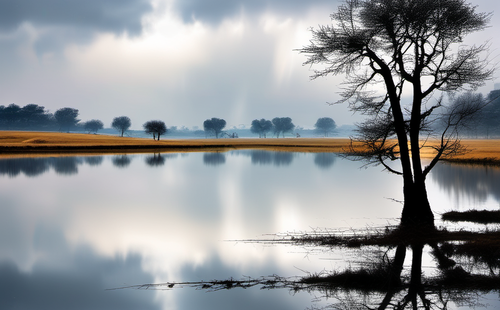 What does the 'Snow Falling on Chinese Land' imagery signify in poetry?