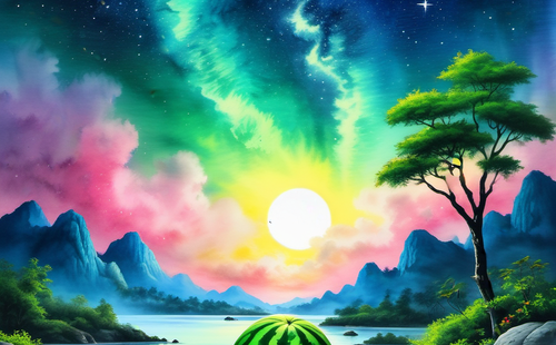 What are some adjectives for describing a watermelon?