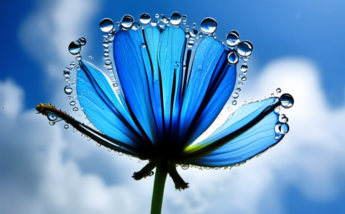 Which adjectives can be used to describe the blue sky?