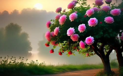 How to describe the appearance of roses?