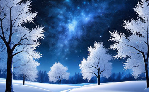 How can you write beautiful sentences describing winter scenery?