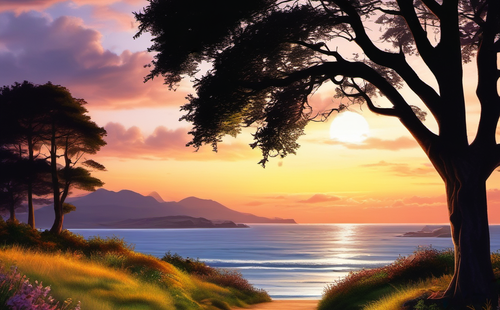 What are some four-character idioms that describe scenery?